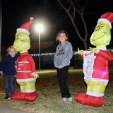 Enjoying Christmas characters downtown. 